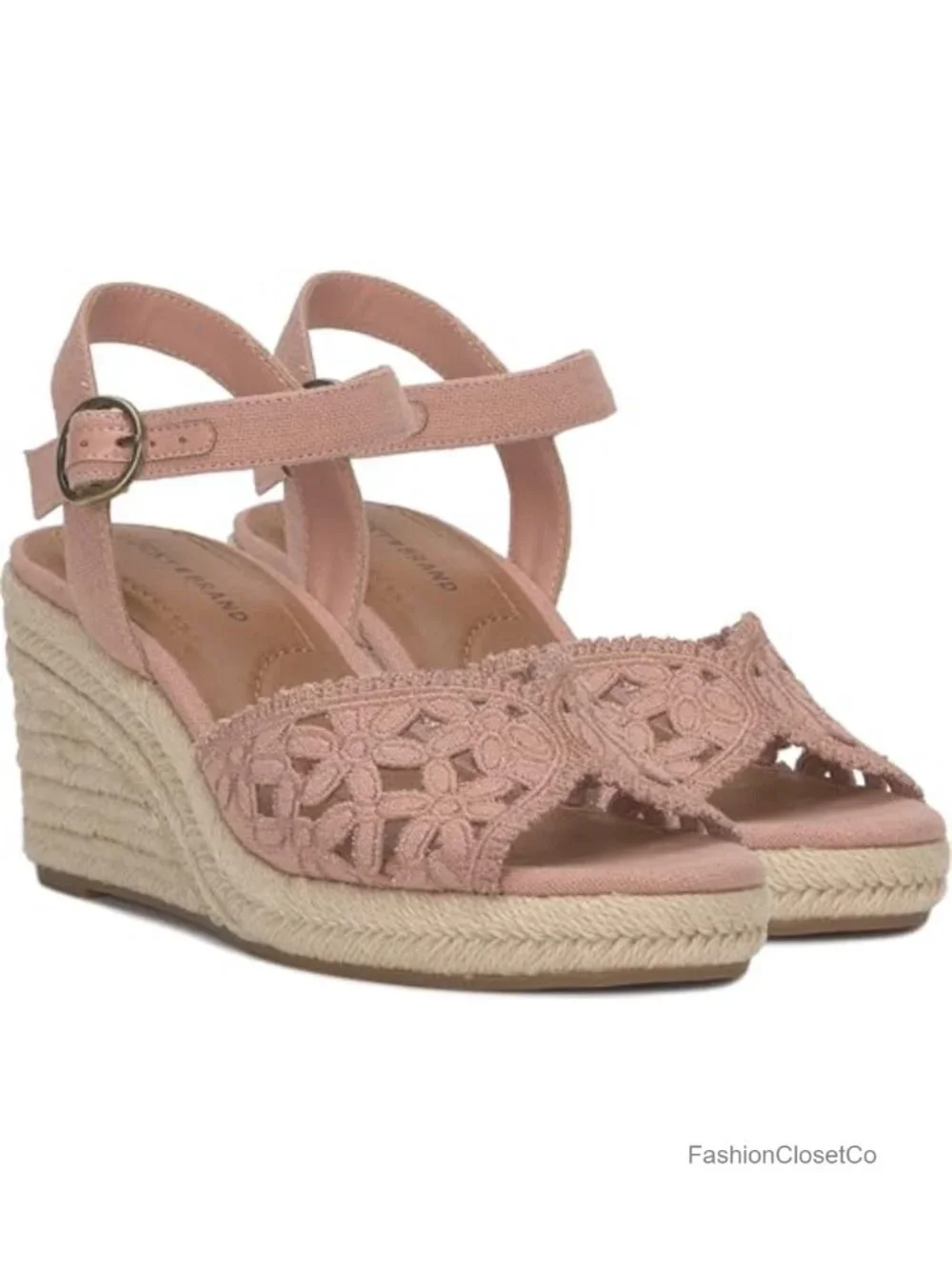 Jute Wrap Espadrille Wedge Sandals with Floral Embroidery